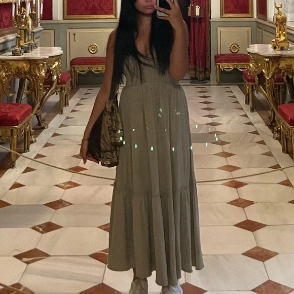 American Eagle Outfitters Olive Green Maxi Dress - Picture 2 of 6